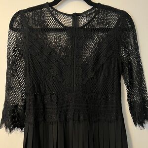 Elegant Black Mixed Lace Dress